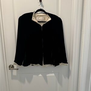 Doncaster Black Velvet Jacket with Cream Lining